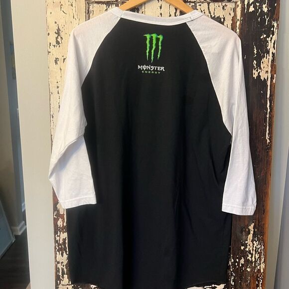Monster Energy Drink Men’s bright Green Ringer Baseball L/S T-shirt. Men’s XL. - Picture 2 of 5